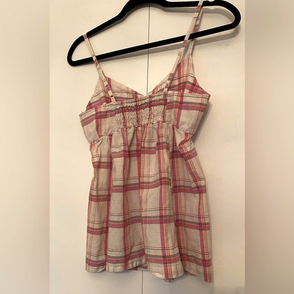 Vintage Y2K pink plaid spaghetti strap top, size m/l - Picture 2 of 7